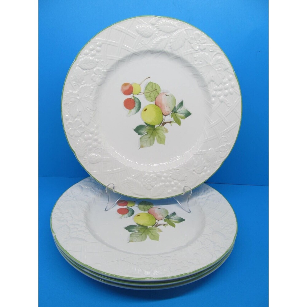 Mikasa English Countryside Fruit Cove Set Of 4 Embossed 11" Dinner Plates